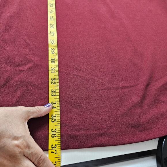 Sharagano Red Ruffle Front Mock Neck Dress Women’s 8 Long Sleeve Knee Length - Picture 9 of 9